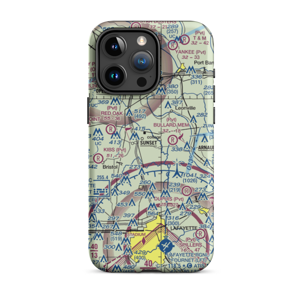 Aeleron Airport (08LS) VFR Sectional  Tough iPhone Case iPhone 15 Pro Max model shown