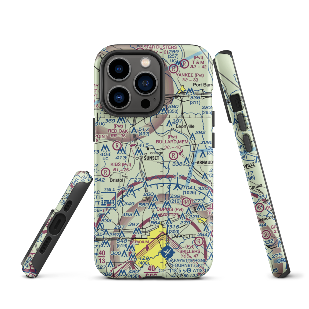 Aeleron Airport (08LS) VFR Sectional  Tough iPhone Case iPhone 13 Pro model shown