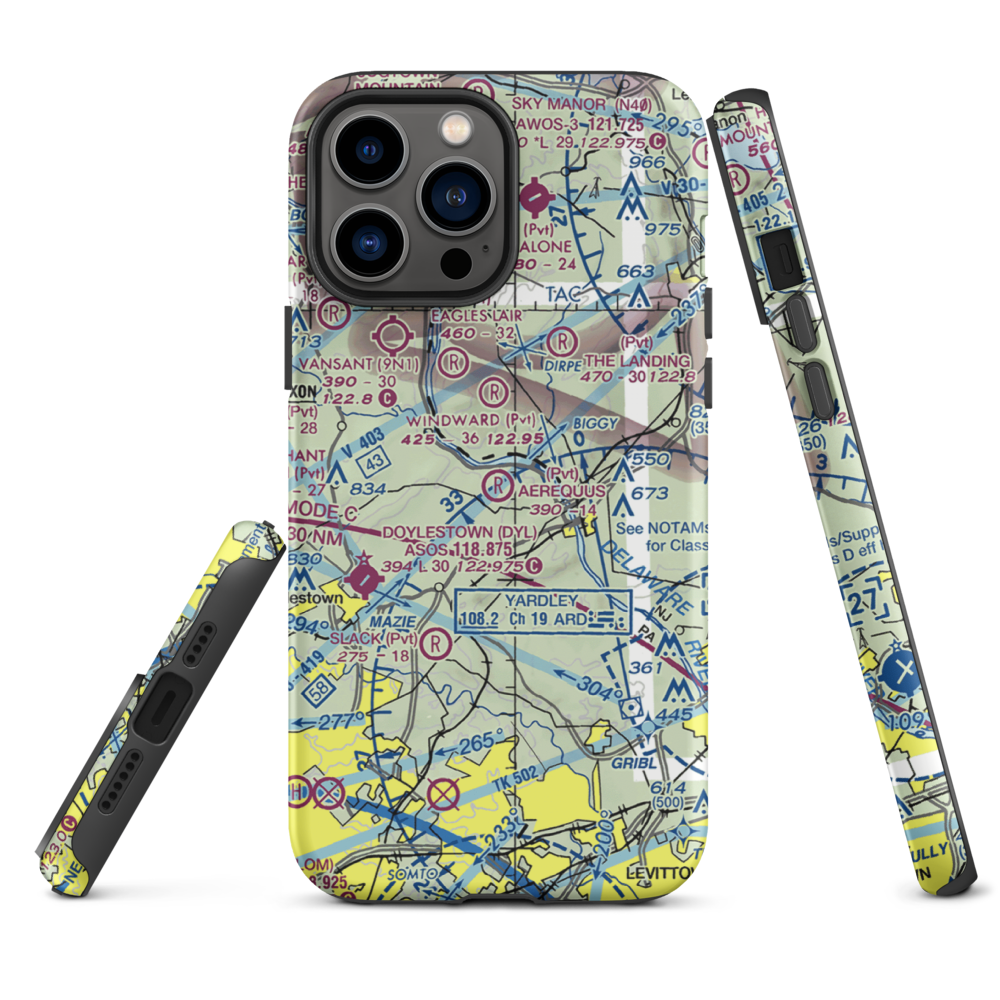 Aerequus Airport (38PA) VFR Sectional  Tough iPhone Case iPhone 13 Pro Max model shown