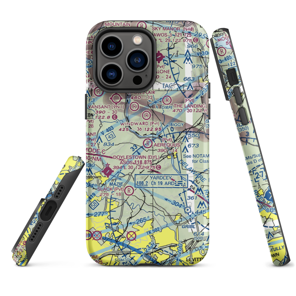 Aerequus Airport (38PA) VFR Sectional  Tough iPhone Case iPhone 14 Pro Max model shown