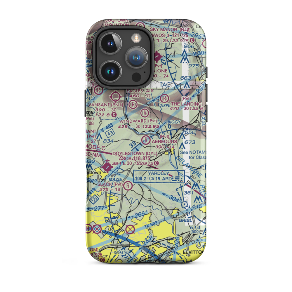Aerequus Airport (38PA) VFR Sectional  Tough iPhone Case iPhone 16 Pro Max model shown