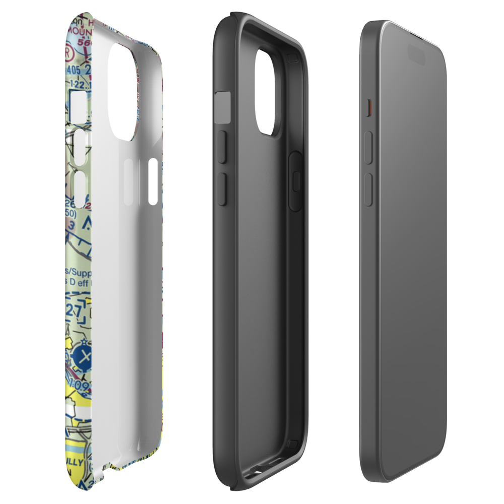 Aerequus Airport (38PA) VFR Sectional  Tough iPhone Case iPhone 15 Plus model shown