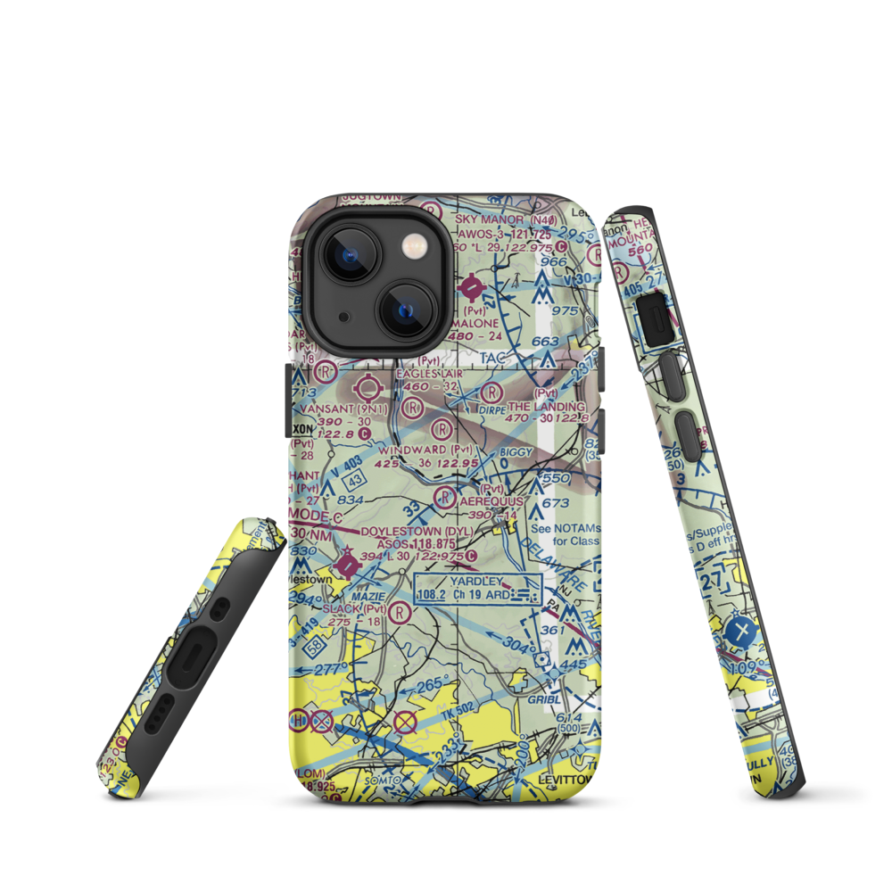 Aerequus Airport (38PA) VFR Sectional  Tough iPhone Case iPhone 13 mini model shown