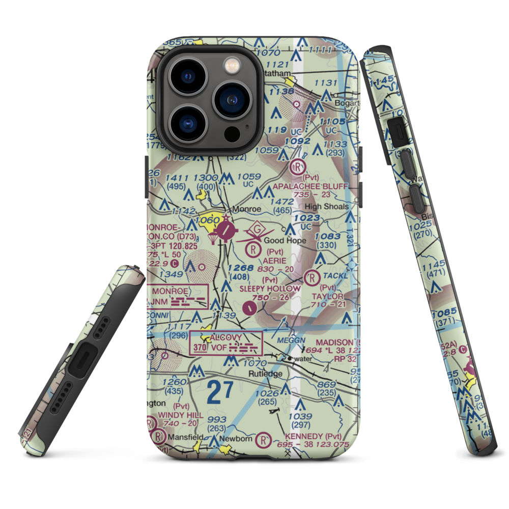 Aerie Airport (1GA9) VFR Sectional  Tough iPhone Case iPhone 13 Pro Max model shown