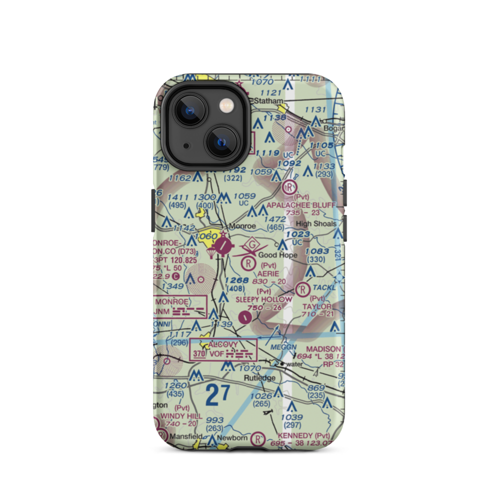 Aerie Airport (1GA9) VFR Sectional  Tough iPhone Case iPhone 14 model shown
