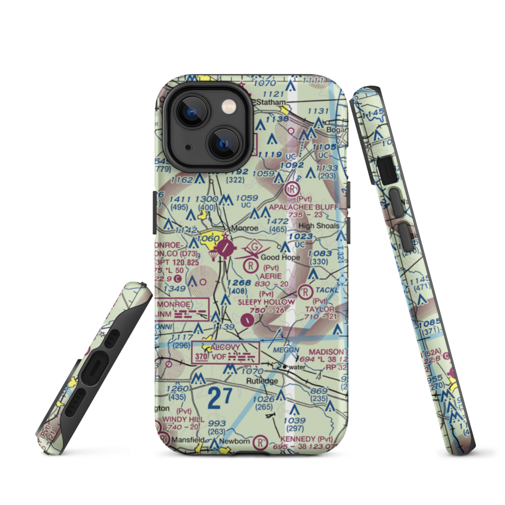 Aerie Airport (1GA9) VFR Sectional  Tough iPhone Case iPhone 14 model shown