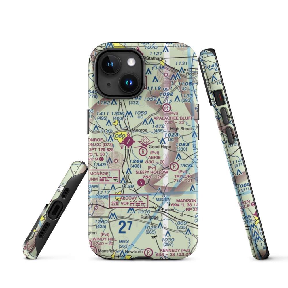 Aerie Airport (1GA9) VFR Sectional  Tough iPhone Case iPhone 15 model shown