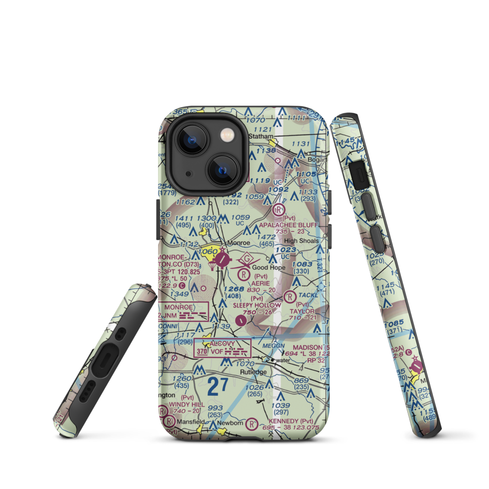 Aerie Airport (1GA9) VFR Sectional  Tough iPhone Case iPhone 13 mini model shown