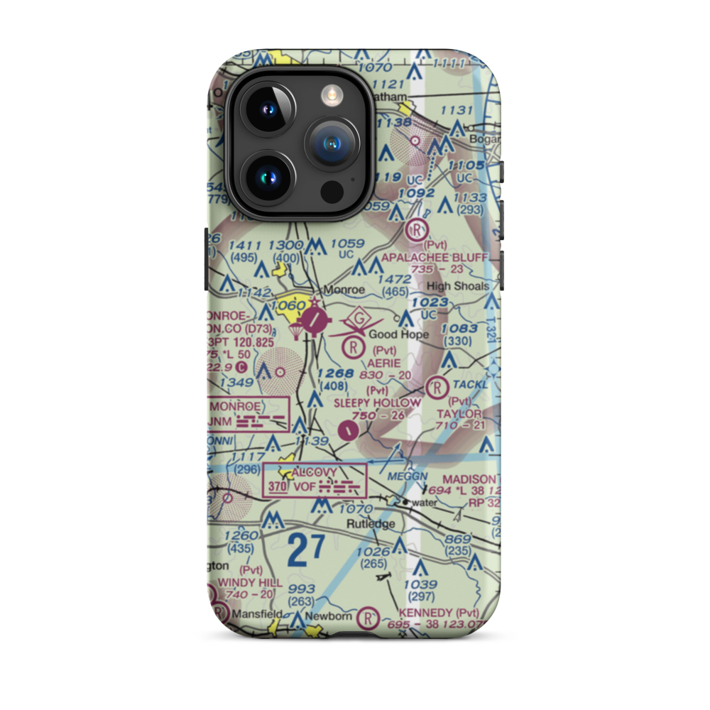 Aerie Airport (1GA9) VFR Sectional  Tough iPhone Case iPhone 15 Pro Max model shown