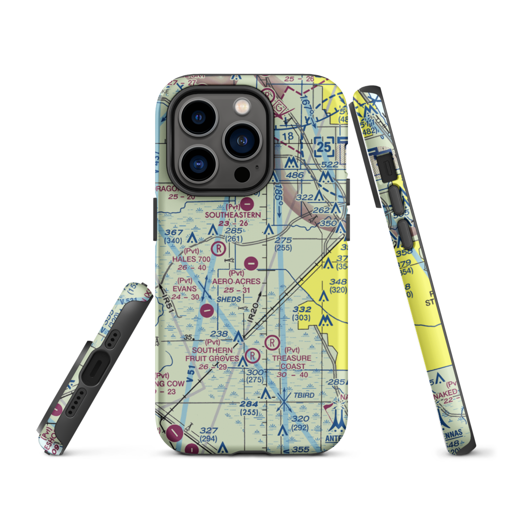 Aero Acres Airport (FD88) VFR Sectional  Tough iPhone Case iPhone 14 Pro model shown