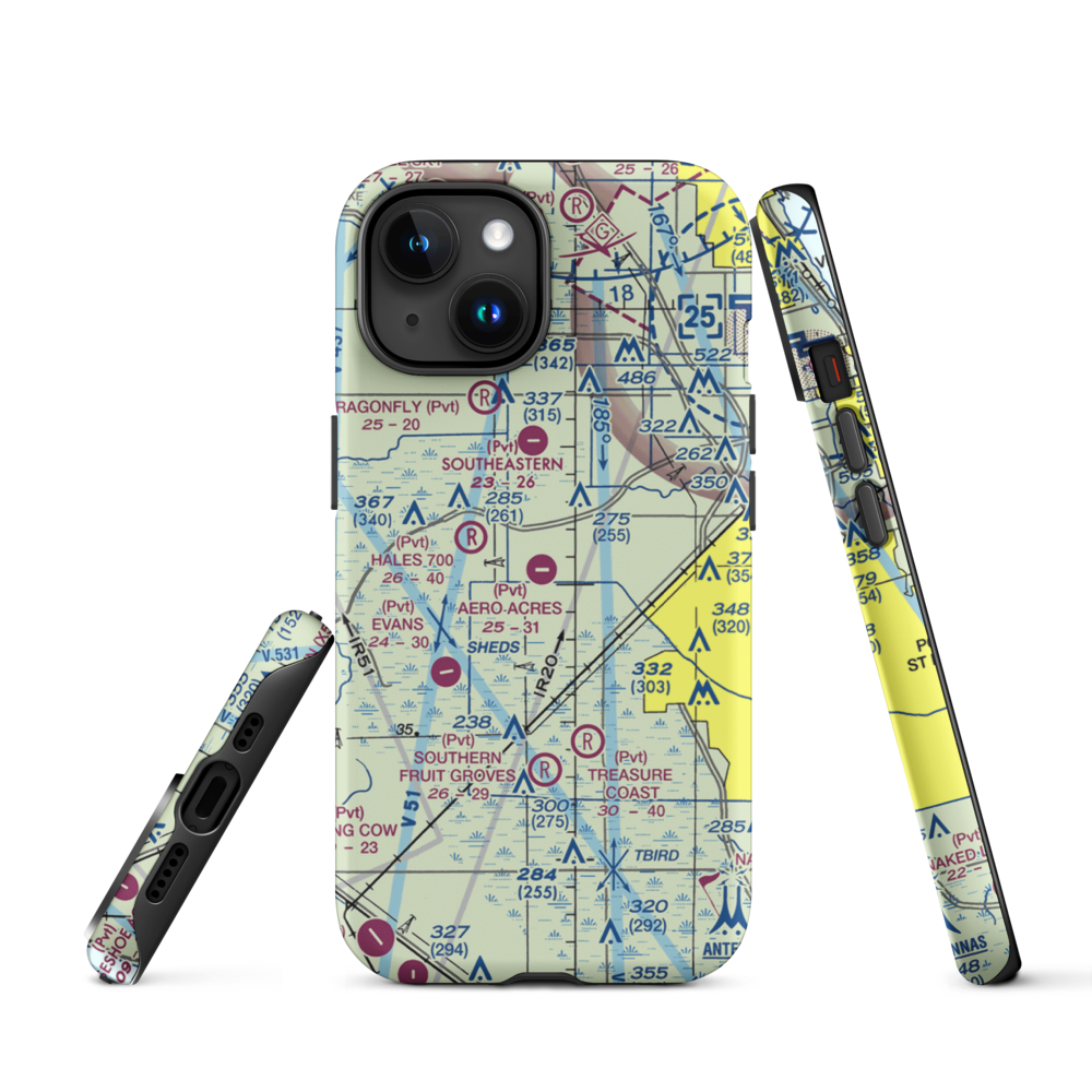Aero Acres Airport (FD88) VFR Sectional  Tough iPhone Case iPhone 15 model shown