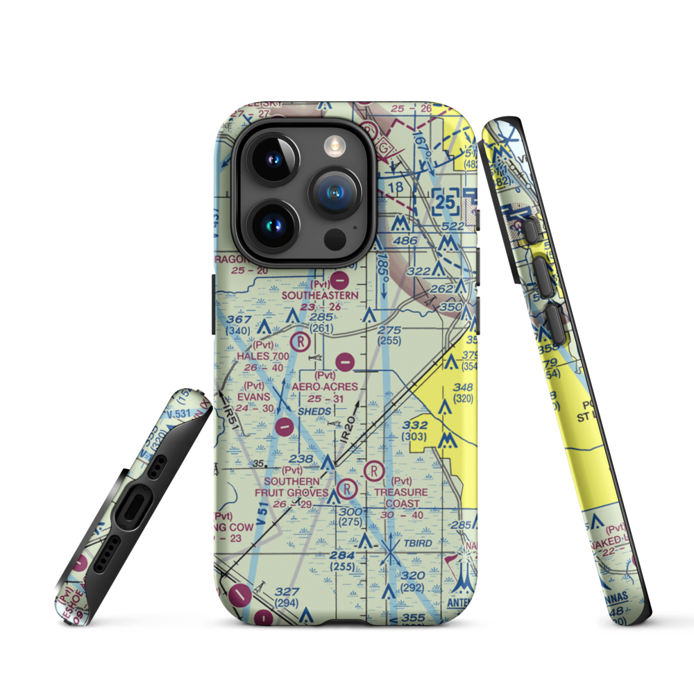 Aero Acres Airport (FD88) VFR Sectional  Tough iPhone Case iPhone 15 Pro model shown
