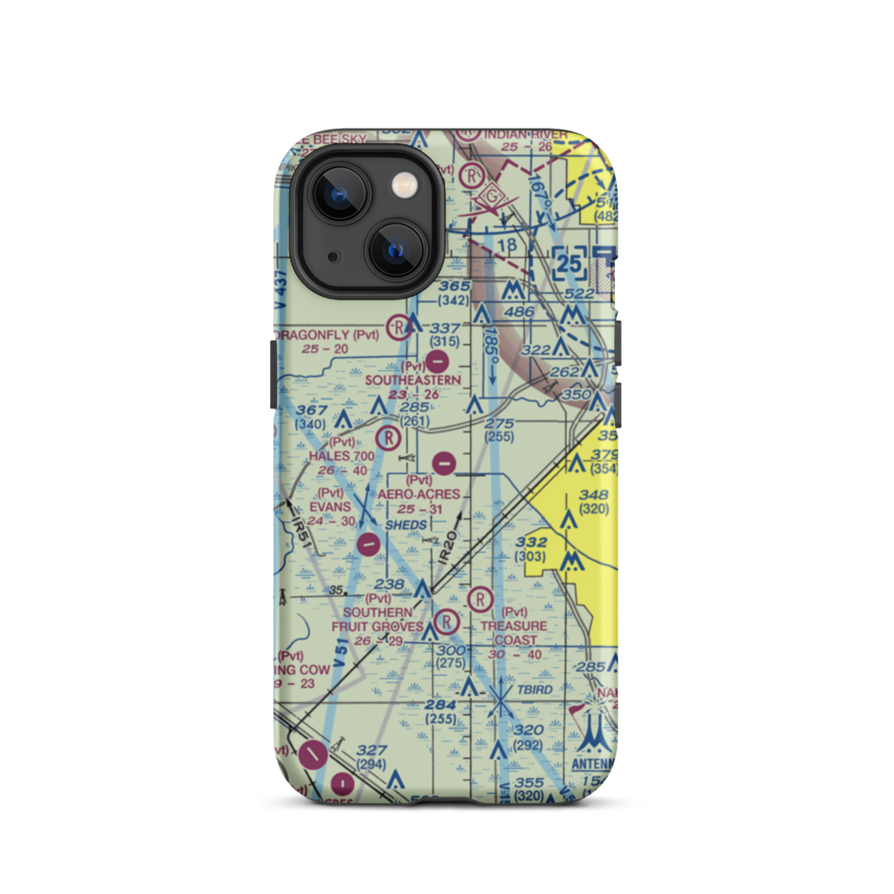 Aero Acres Airport (FD88) VFR Sectional  Tough iPhone Case iPhone 13 model shown