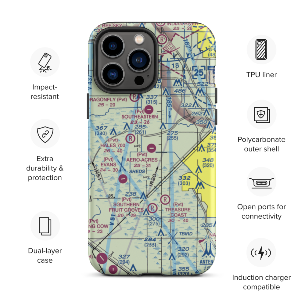 Aero Acres Airport (FD88) VFR Sectional  Tough iPhone Case iPhone 13 Pro Max model shown