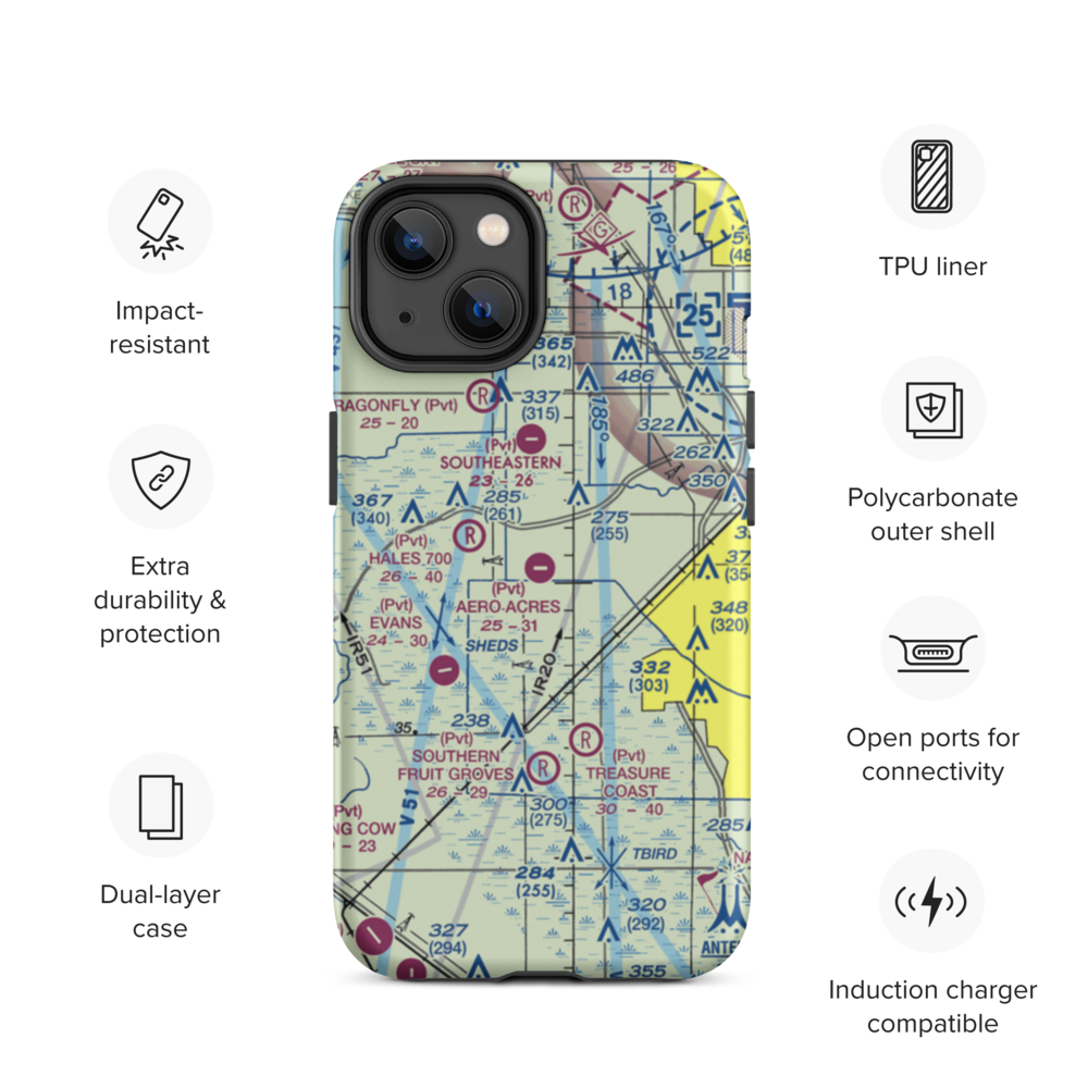 Aero Acres Airport (FD88) VFR Sectional  Tough iPhone Case iPhone 14 model shown