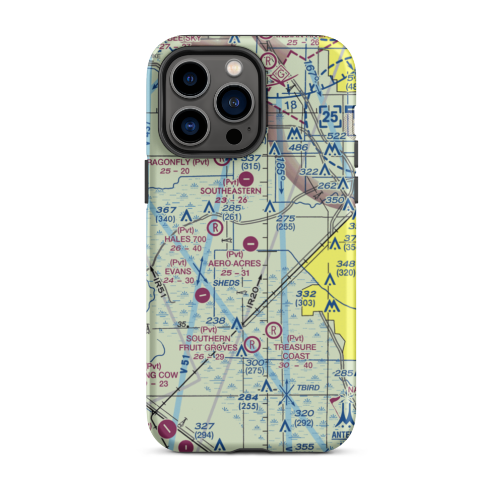 Aero Acres Airport (FD88) VFR Sectional  Tough iPhone Case iPhone 14 Pro Max model shown