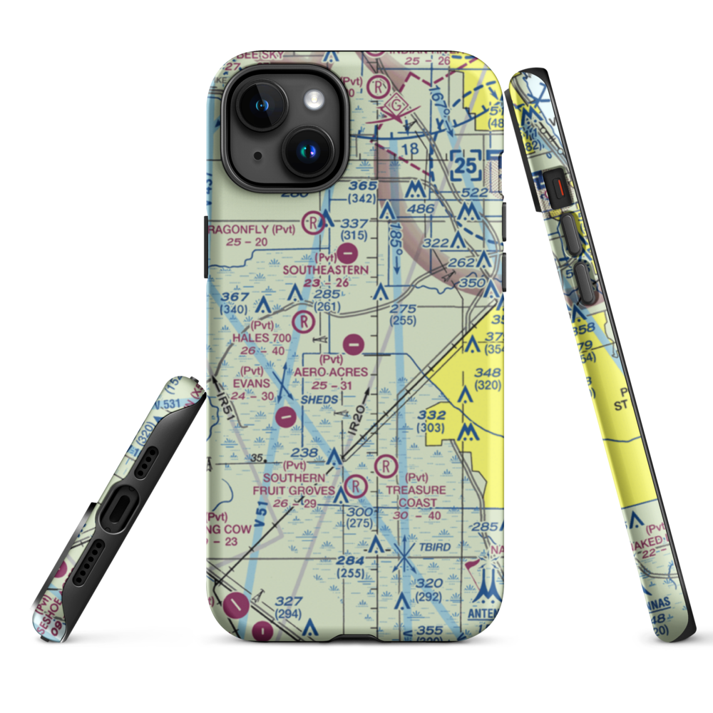Aero Acres Airport (FD88) VFR Sectional  Tough iPhone Case iPhone 15 Plus model shown