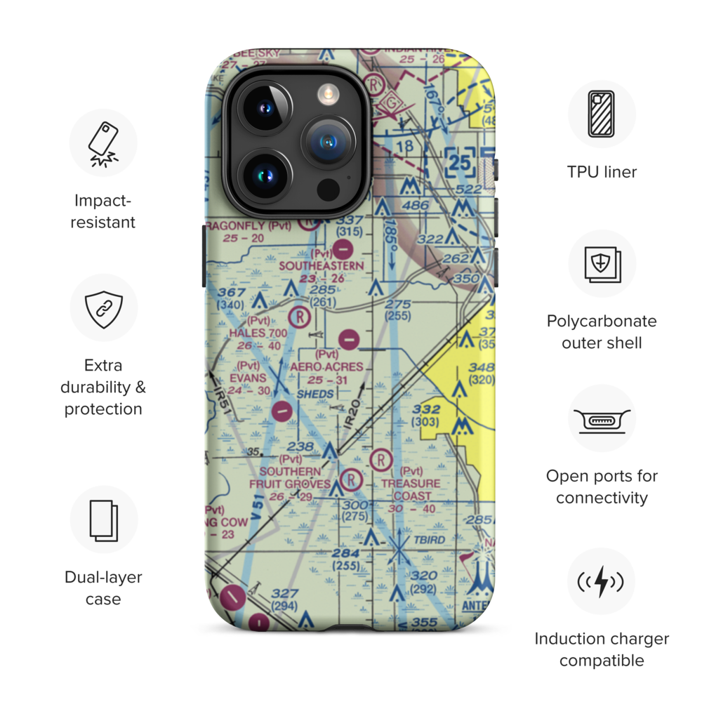 Aero Acres Airport (FD88) VFR Sectional  Tough iPhone Case iPhone 15 Pro Max model shown