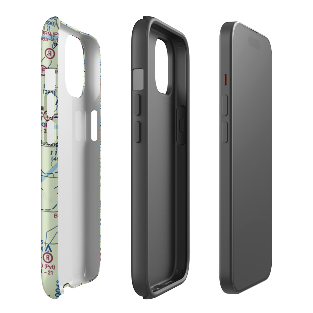 Aero Acres Airport (IL51) VFR Sectional  Tough iPhone Case iPhone 15 model shown