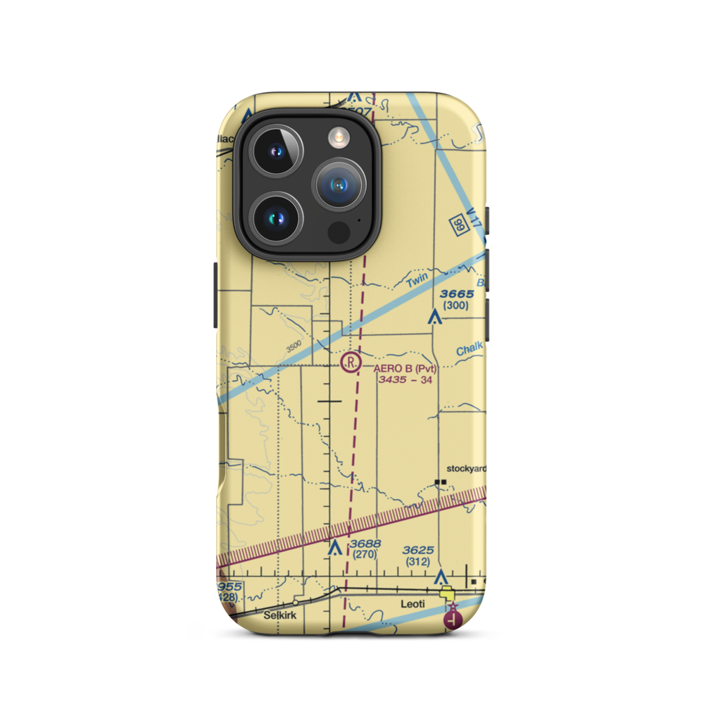 Aero B Ranch Airport (00AA) VFR Sectional  Tough iPhone Case iPhone 16 Pro model shown