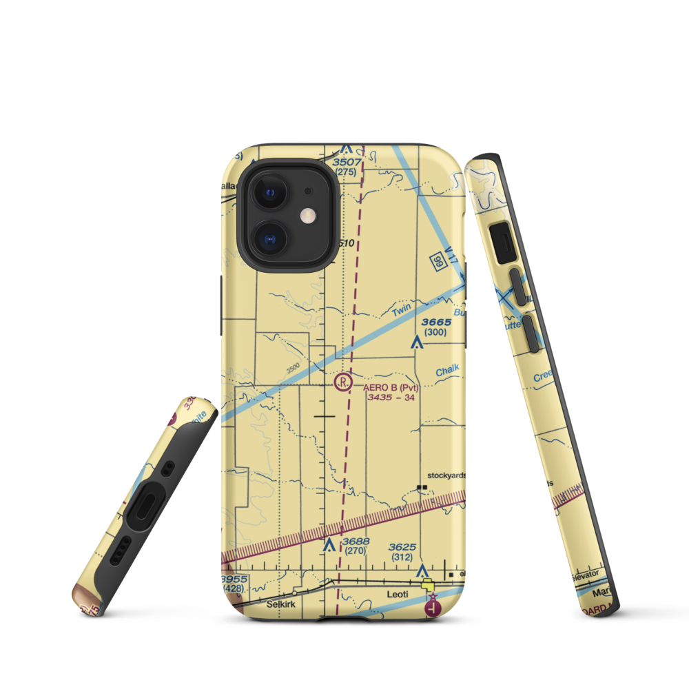 Aero B Ranch Airport (00AA) VFR Sectional  Tough iPhone Case iPhone 12 mini model shown