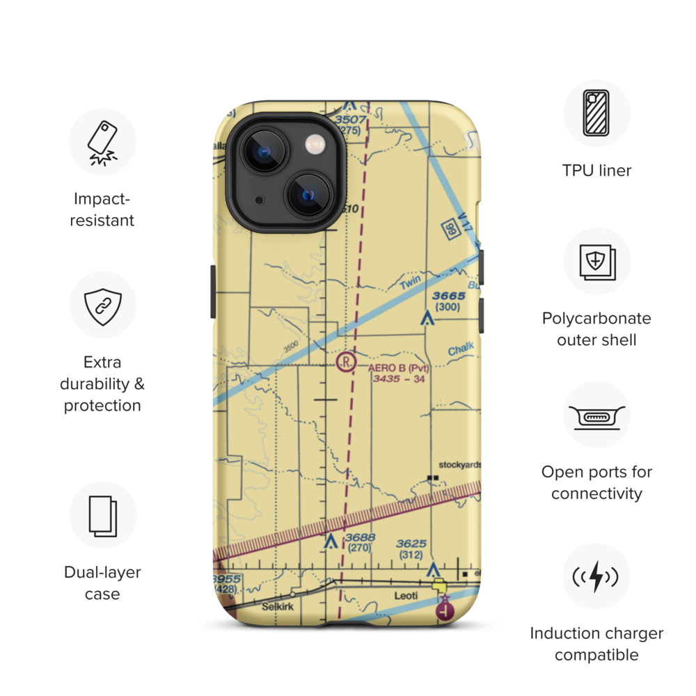 Aero B Ranch Airport (00AA) VFR Sectional  Tough iPhone Case iPhone 13 model shown