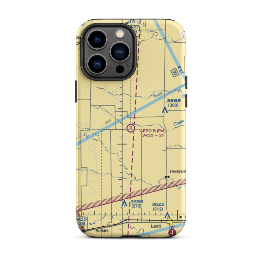 Aero B Ranch Airport (00AA) VFR Sectional  Tough iPhone Case iPhone 13 Pro Max model shown