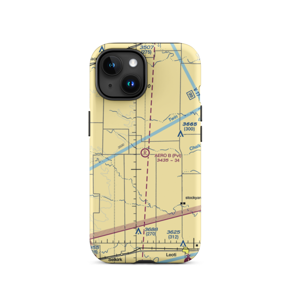 Aero B Ranch Airport (00AA) VFR Sectional  Tough iPhone Case iPhone 15 model shown