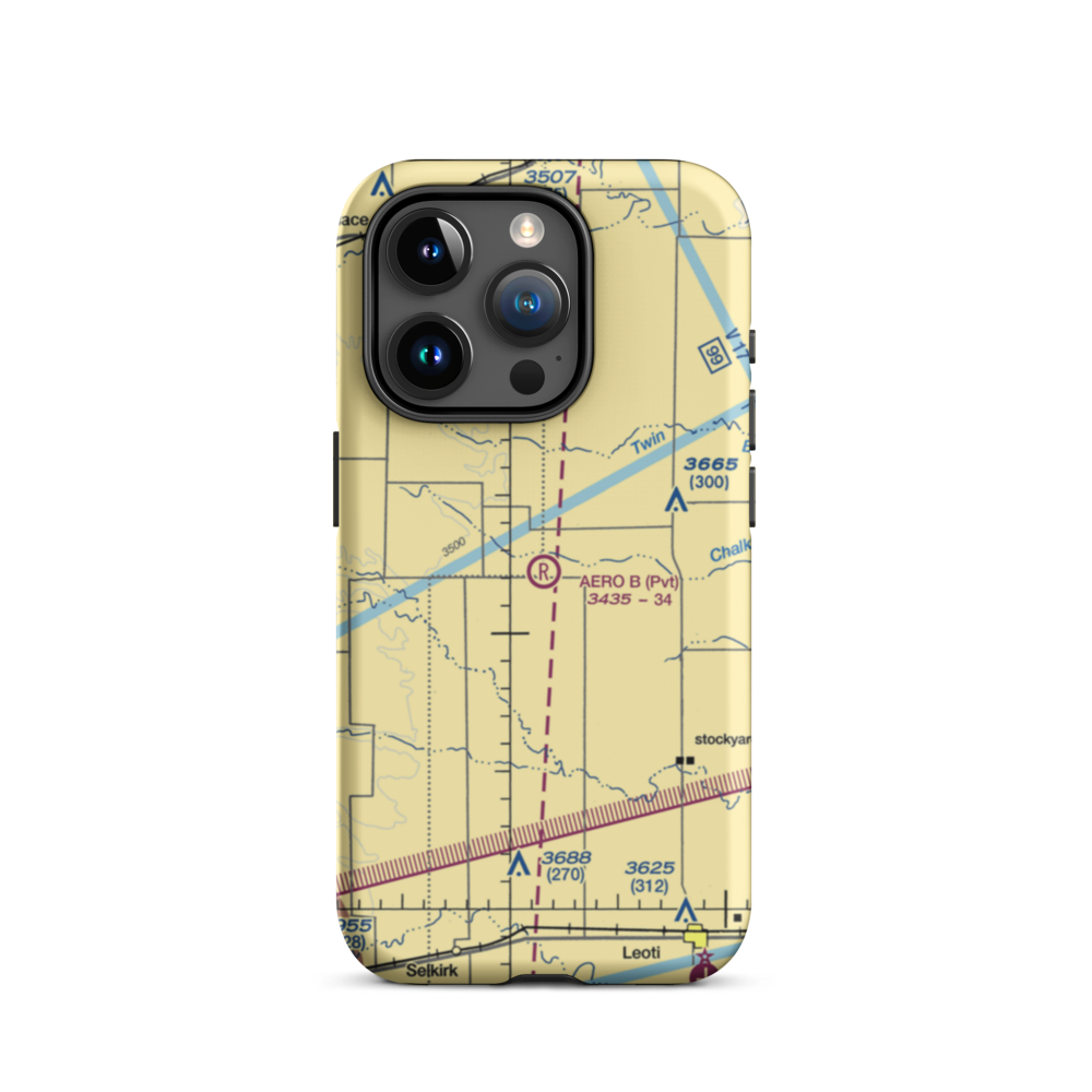 Aero B Ranch Airport (00AA) VFR Sectional  Tough iPhone Case iPhone 15 Pro model shown