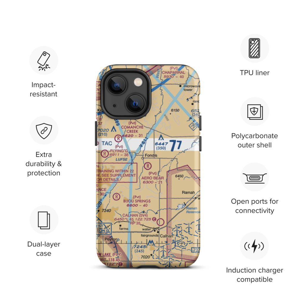 Aero Bear Field (CD23) VFR Sectional  Tough iPhone Case iPhone 13 mini model shown