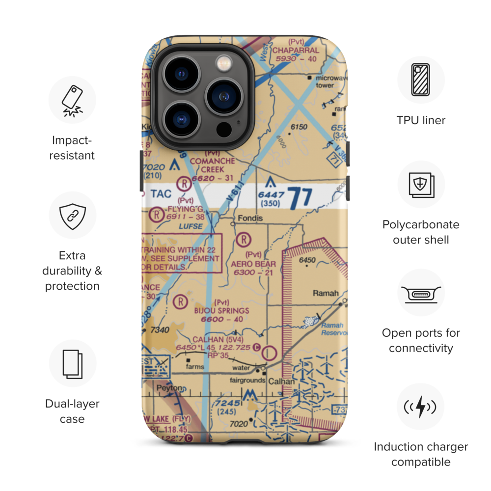 Aero Bear Field (CD23) VFR Sectional  Tough iPhone Case iPhone 13 Pro Max model shown