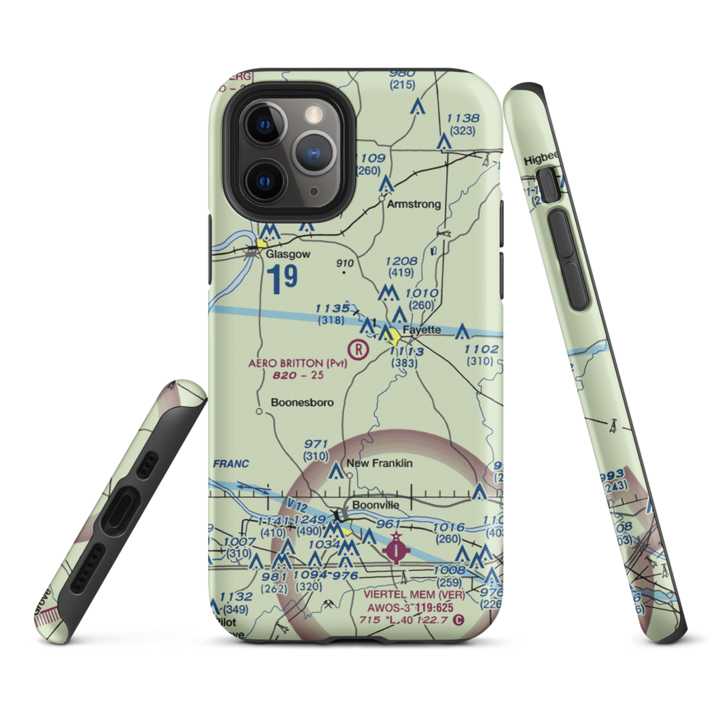 Aero Britton Airport (MU77) VFR Sectional  Tough iPhone Case iPhone 11 Pro model shown