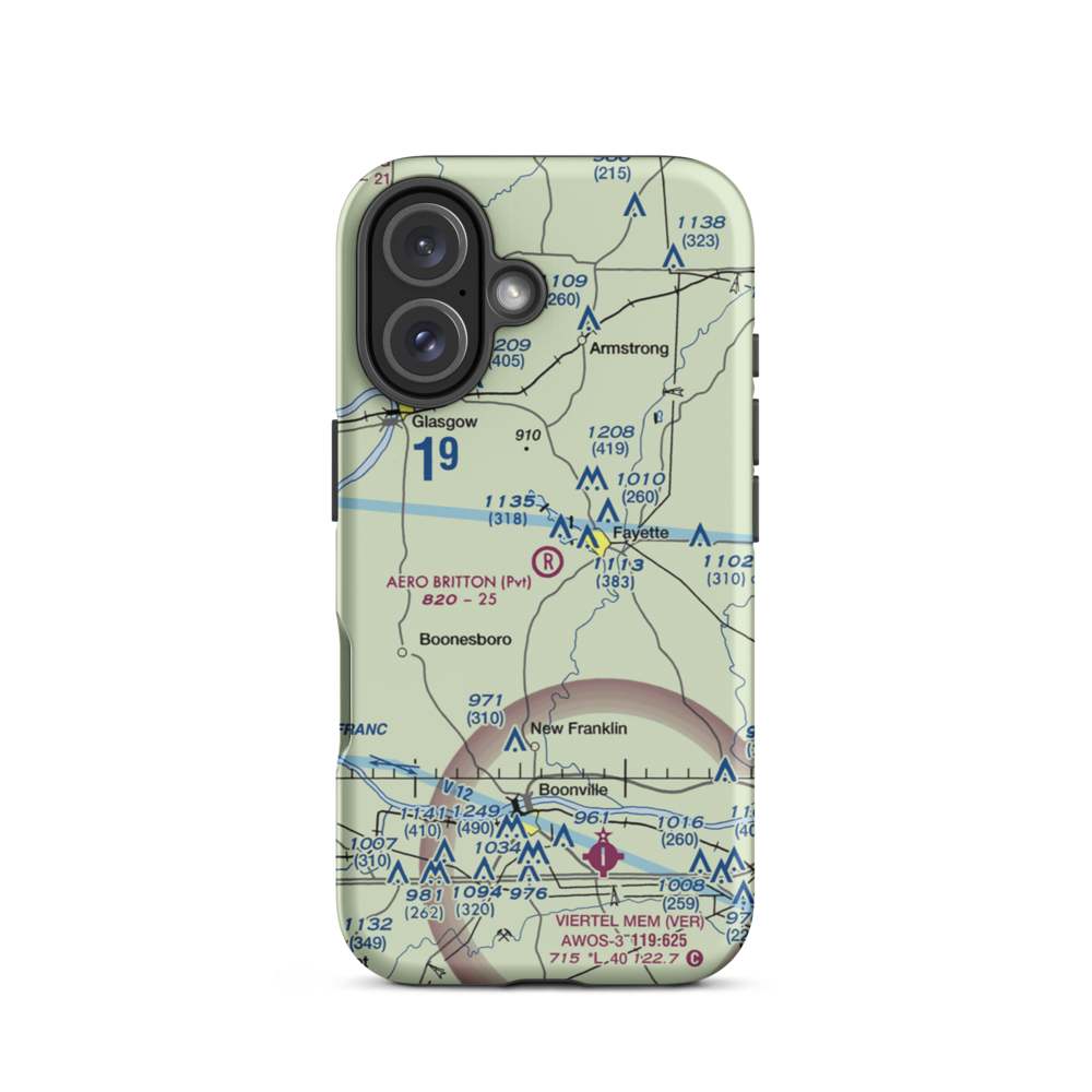 Aero Britton Airport (MU77) VFR Sectional  Tough iPhone Case iPhone 16 model shown