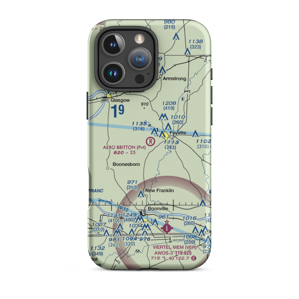 Aero Britton Airport (MU77) VFR Sectional  Tough iPhone Case iPhone 16 Pro Max model shown