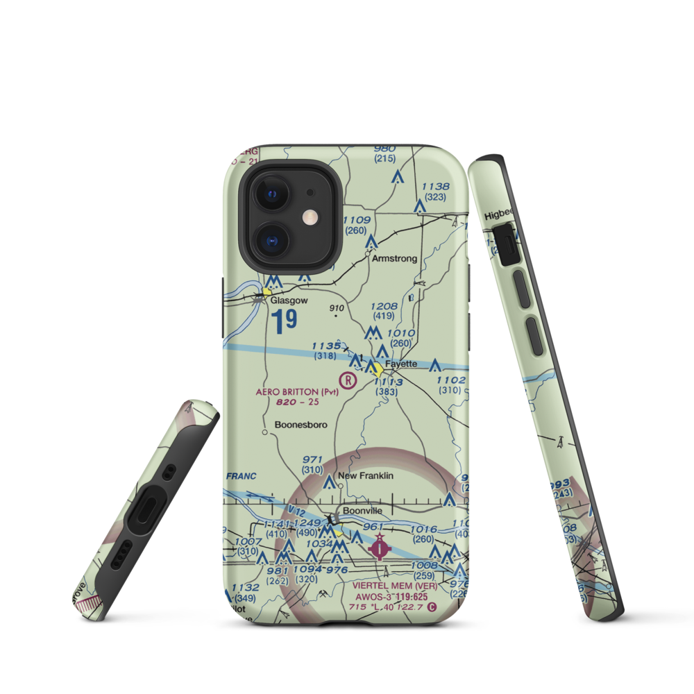 Aero Britton Airport (MU77) VFR Sectional  Tough iPhone Case iPhone 12 mini model shown
