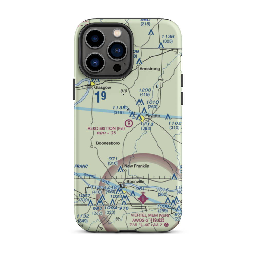 Aero Britton Airport (MU77) VFR Sectional  Tough iPhone Case iPhone 13 Pro Max model shown
