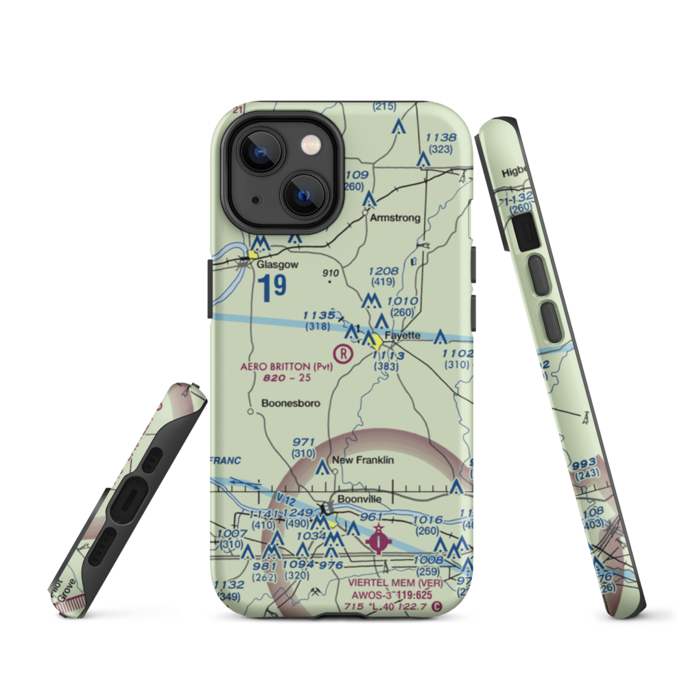 Aero Britton Airport (MU77) VFR Sectional  Tough iPhone Case iPhone 14 model shown