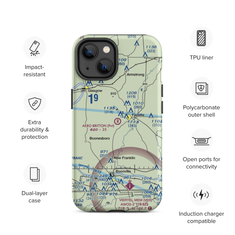 Aero Britton Airport (MU77) VFR Sectional  Tough iPhone Case iPhone 14 model shown
