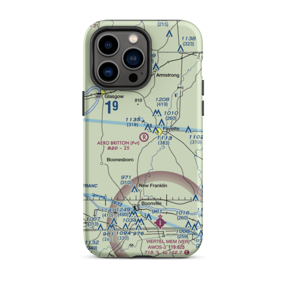 Aero Britton Airport (MU77) VFR Sectional  Tough iPhone Case iPhone 14 Pro Max model shown