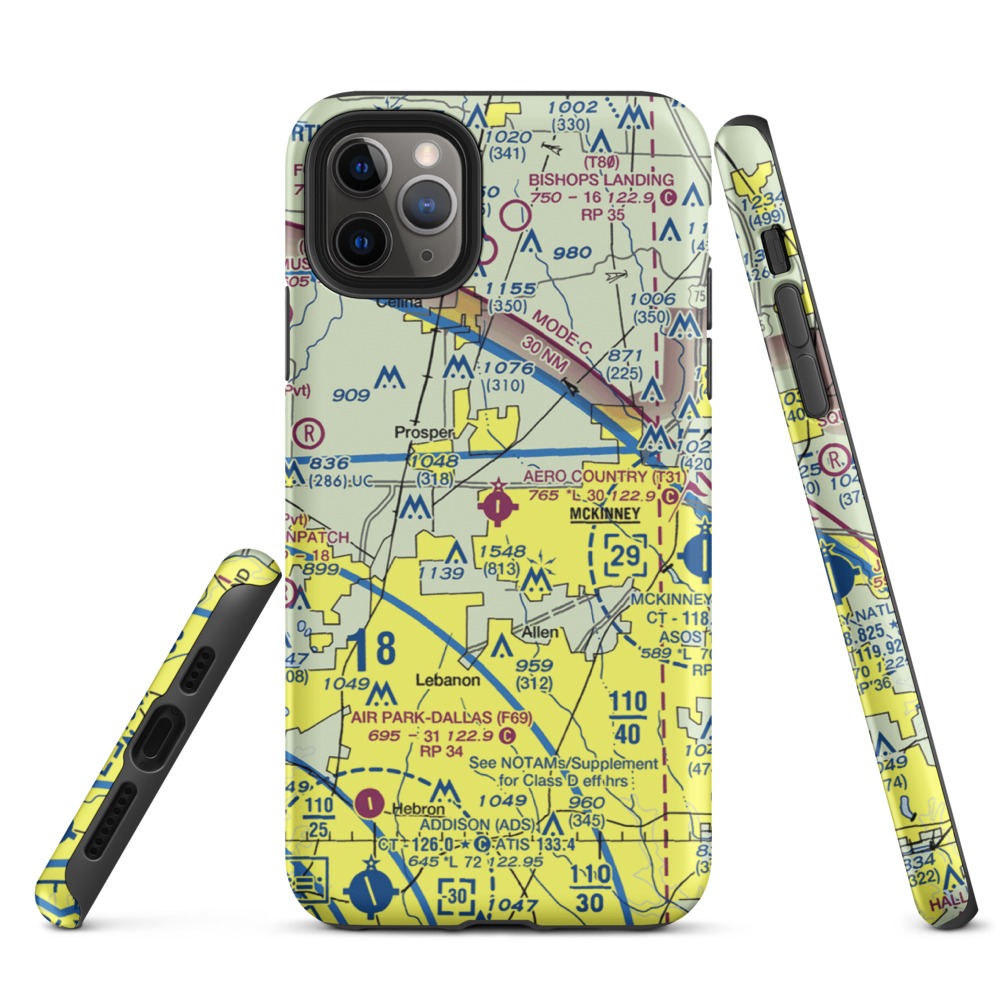 Aero Country Airport (T31) VFR Sectional  Tough iPhone Case iPhone 11 Pro Max model shown