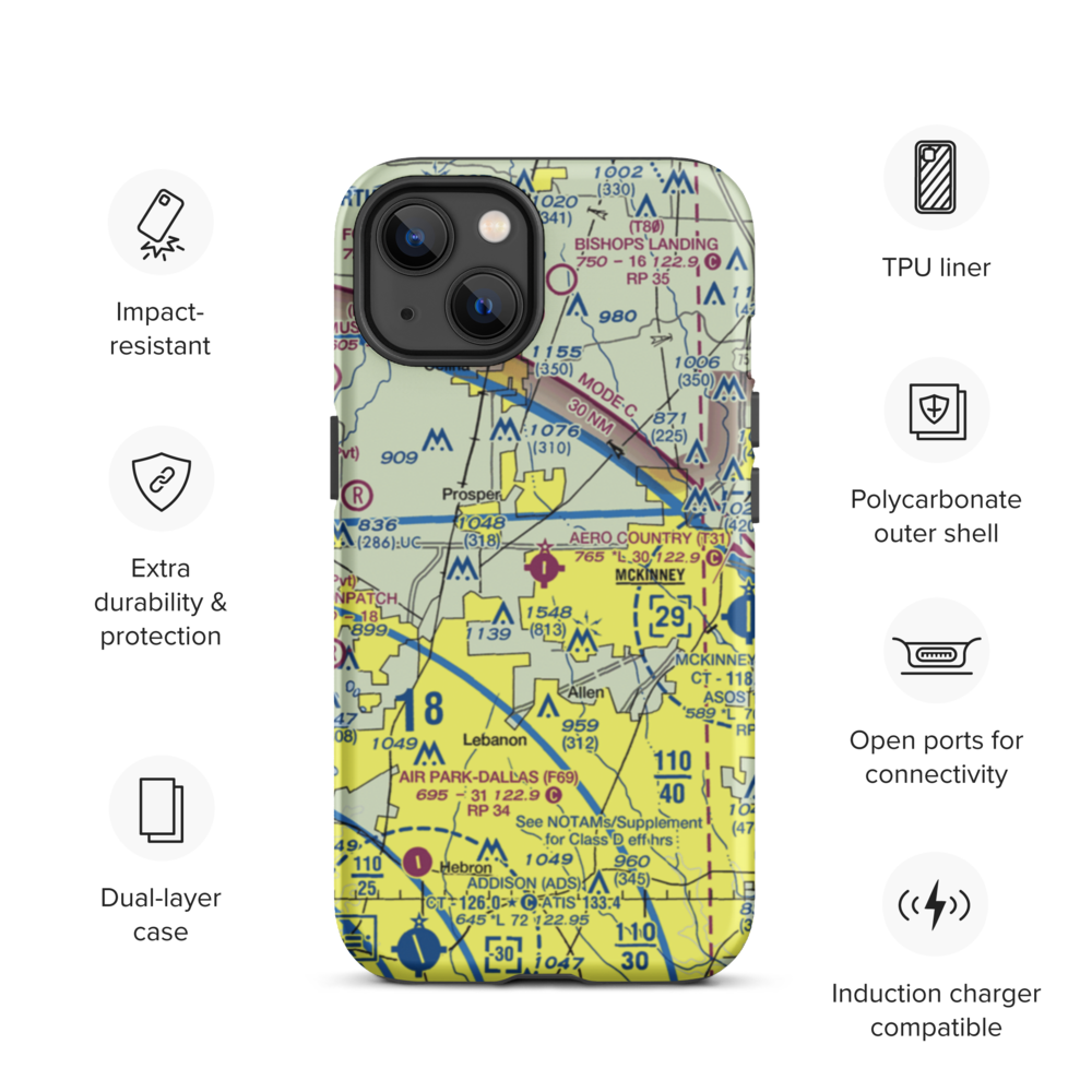 Aero Country Airport (T31) VFR Sectional  Tough iPhone Case iPhone 13 model shown