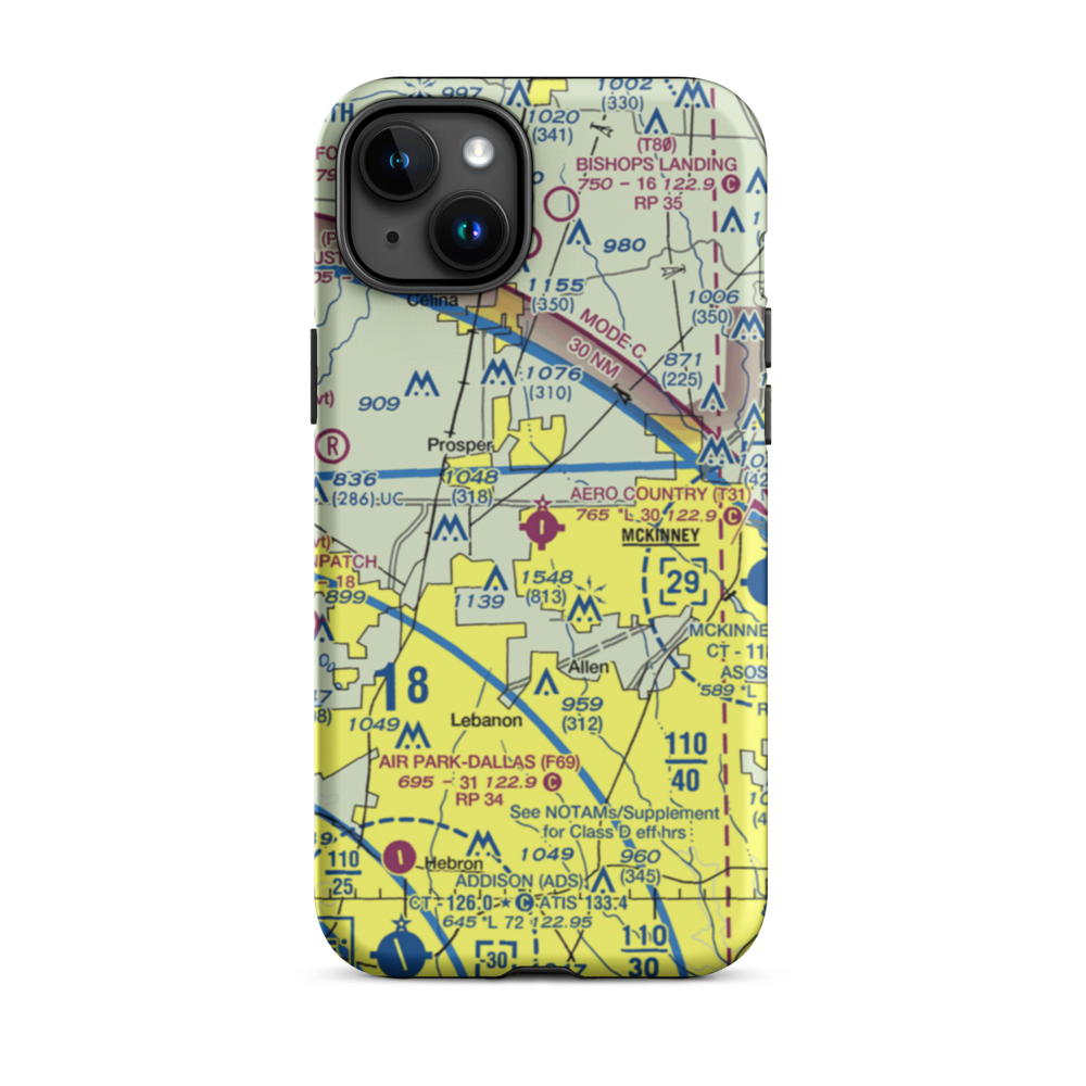 Aero Country Airport (T31) VFR Sectional  Tough iPhone Case iPhone 15 Plus model shown