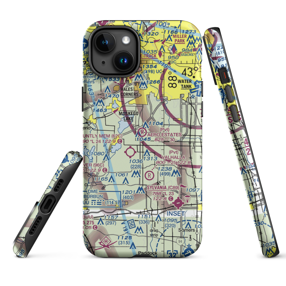 Aero Estates Airport (1WI6) VFR Sectional  Tough iPhone Case iPhone 12 model shown