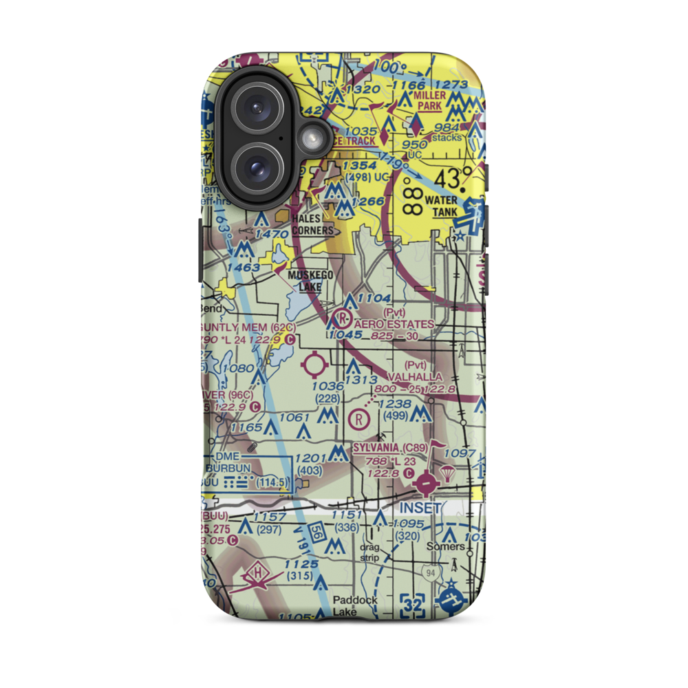 Aero Estates Airport (1WI6) VFR Sectional  Tough iPhone Case iPhone 12 Pro model shown