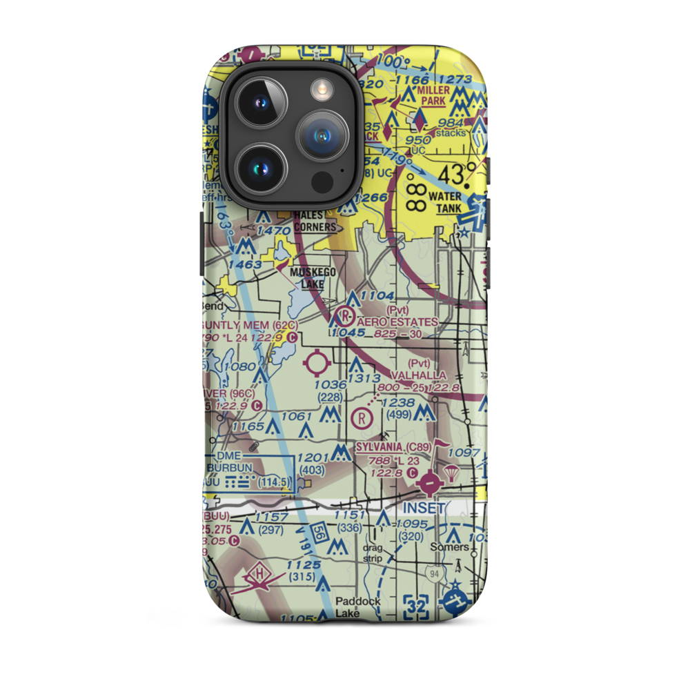Aero Estates Airport (1WI6) VFR Sectional  Tough iPhone Case iPhone 16 Pro Max model shown