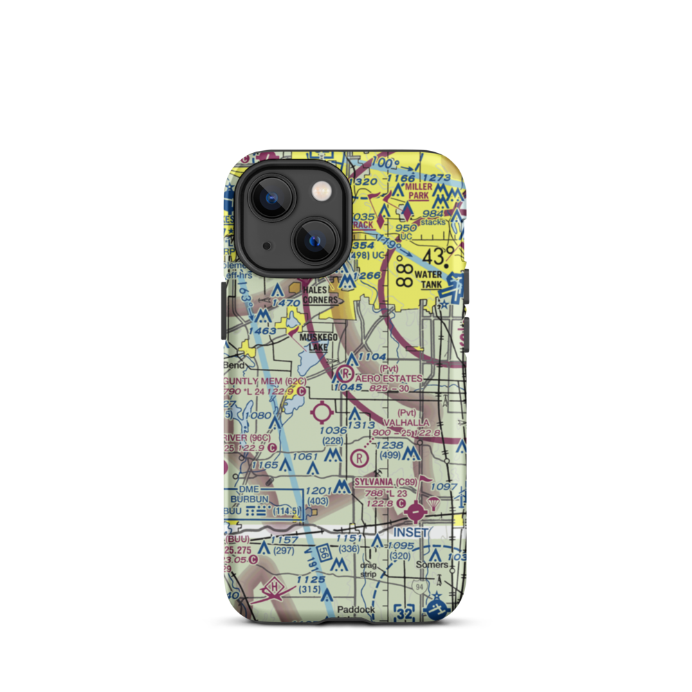 Aero Estates Airport (1WI6) VFR Sectional  Tough iPhone Case iPhone 13 mini model shown