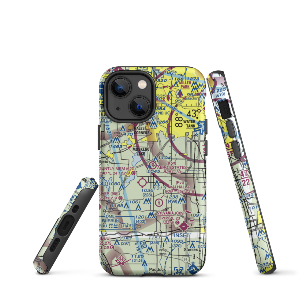 Aero Estates Airport (1WI6) VFR Sectional  Tough iPhone Case iPhone 13 mini model shown
