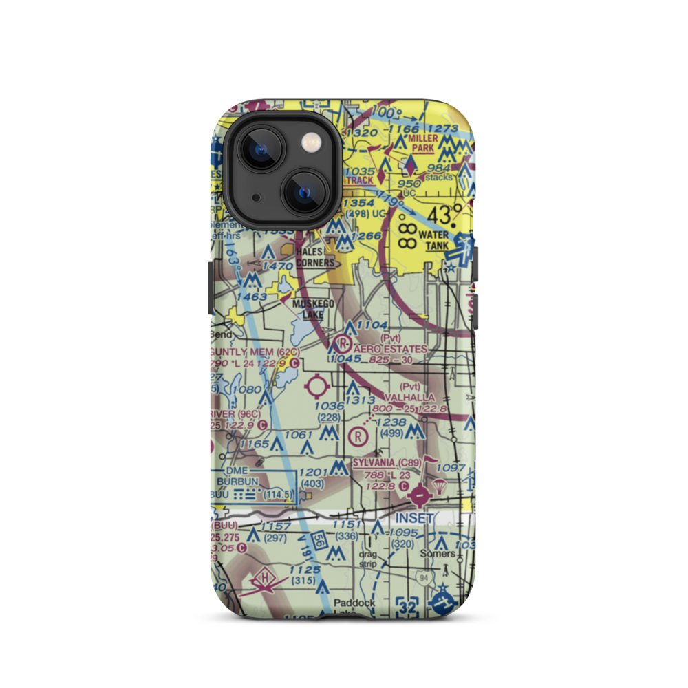 Aero Estates Airport (1WI6) VFR Sectional  Tough iPhone Case iPhone 13 model shown