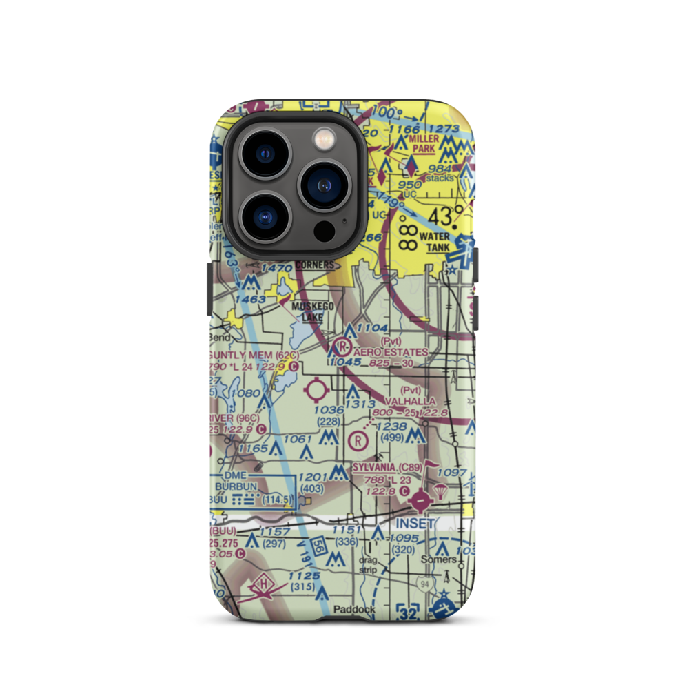 Aero Estates Airport (1WI6) VFR Sectional  Tough iPhone Case iPhone 13 Pro model shown