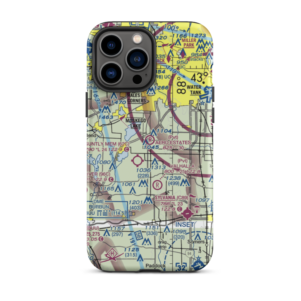 Aero Estates Airport (1WI6) VFR Sectional  Tough iPhone Case iPhone 13 Pro Max model shown